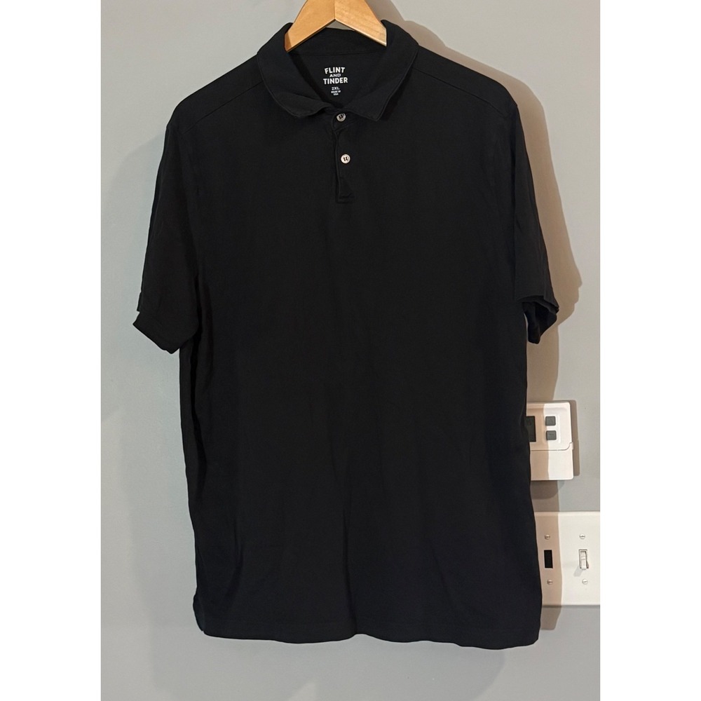 Flint and Tinder shirt 2XL Short Sleeve Button‎ Up Polo slim fit Made in USA